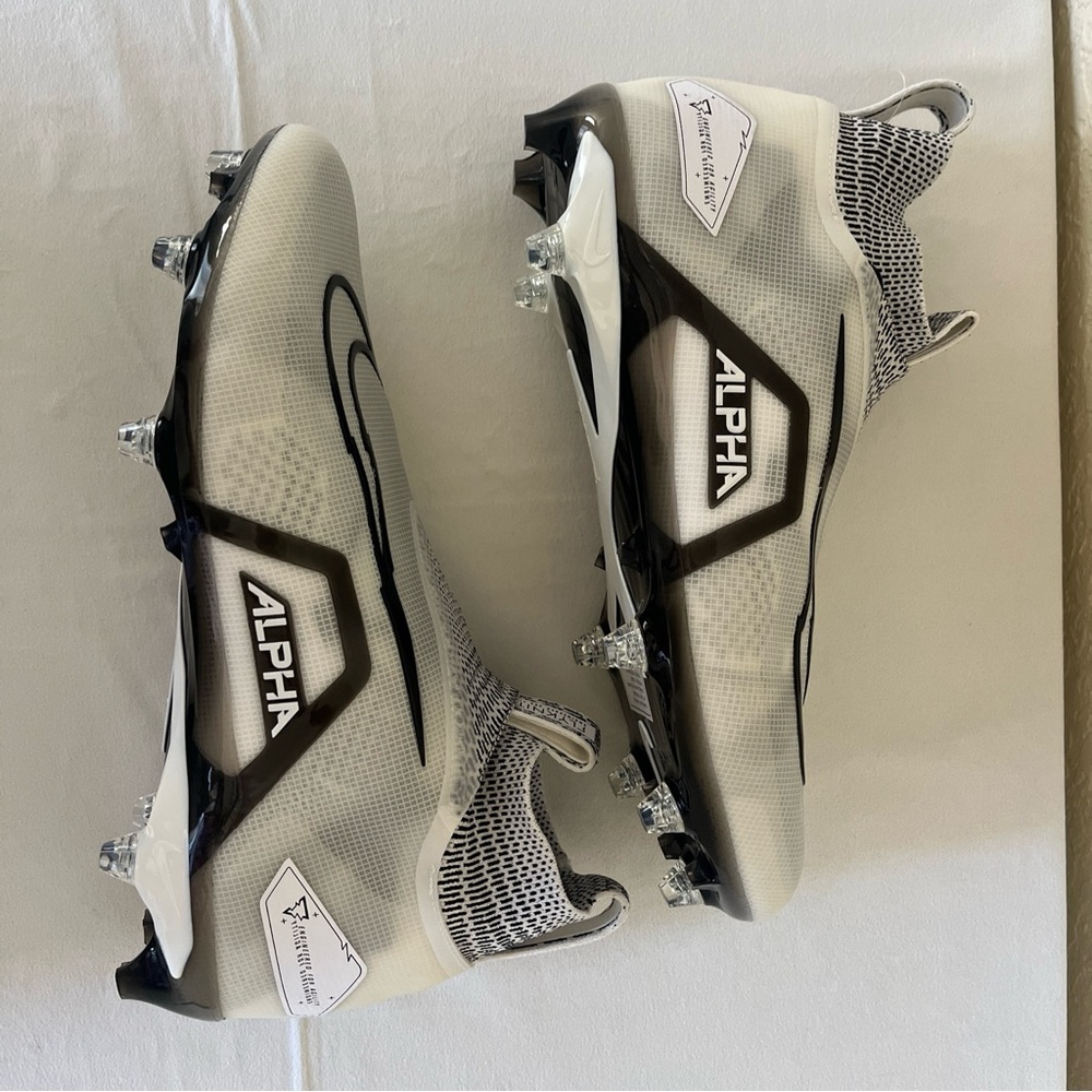 Nike Alpha Menace Elite 3 Flyknit Ghost Men 14.5 White and Black Football Cleats - Picture 7 of 14
